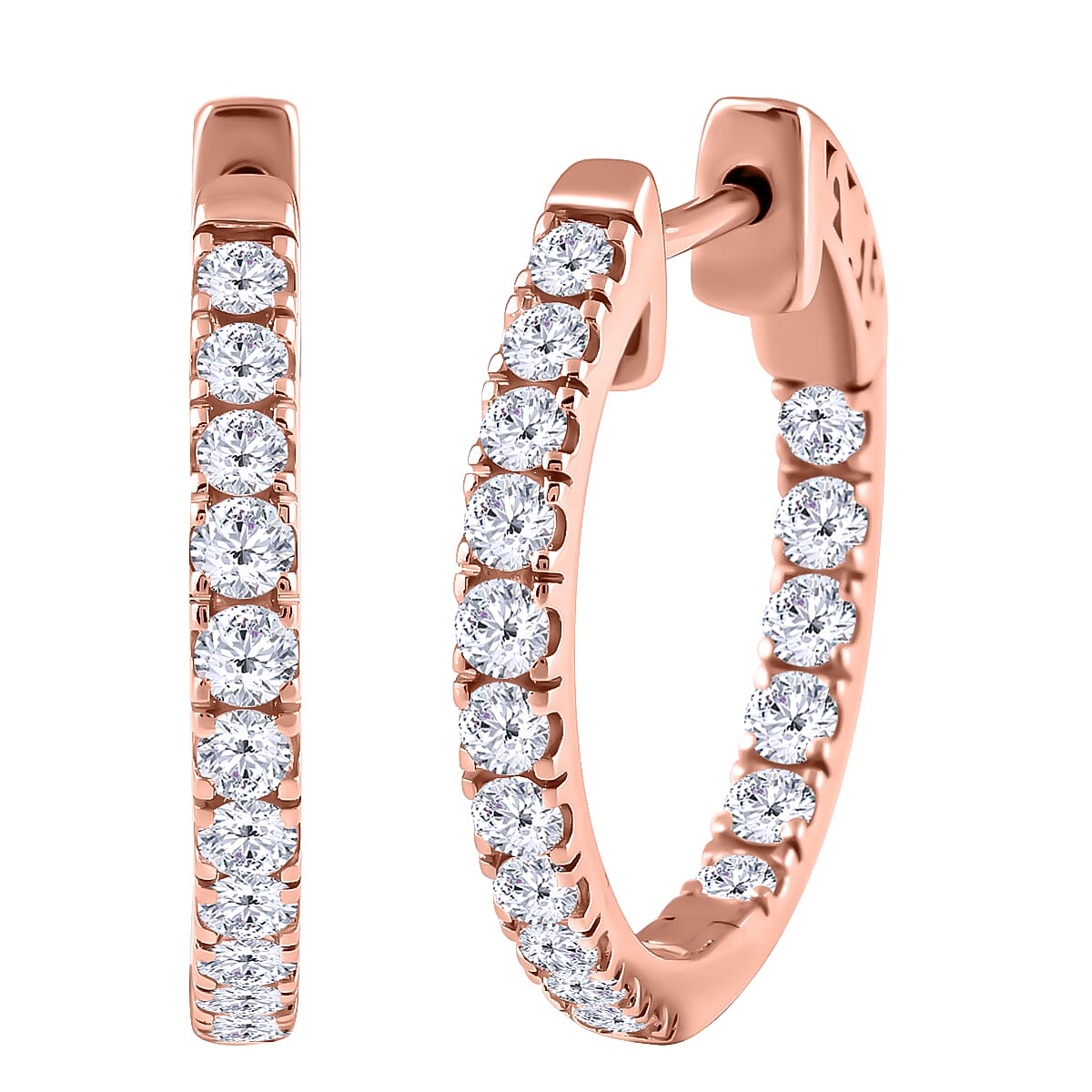 NY Close Out - 9K Yellow Gold Diamond (I1-G-H) Hoop Earrings 1.00 Ct, Gold Wt 4.00 Gms