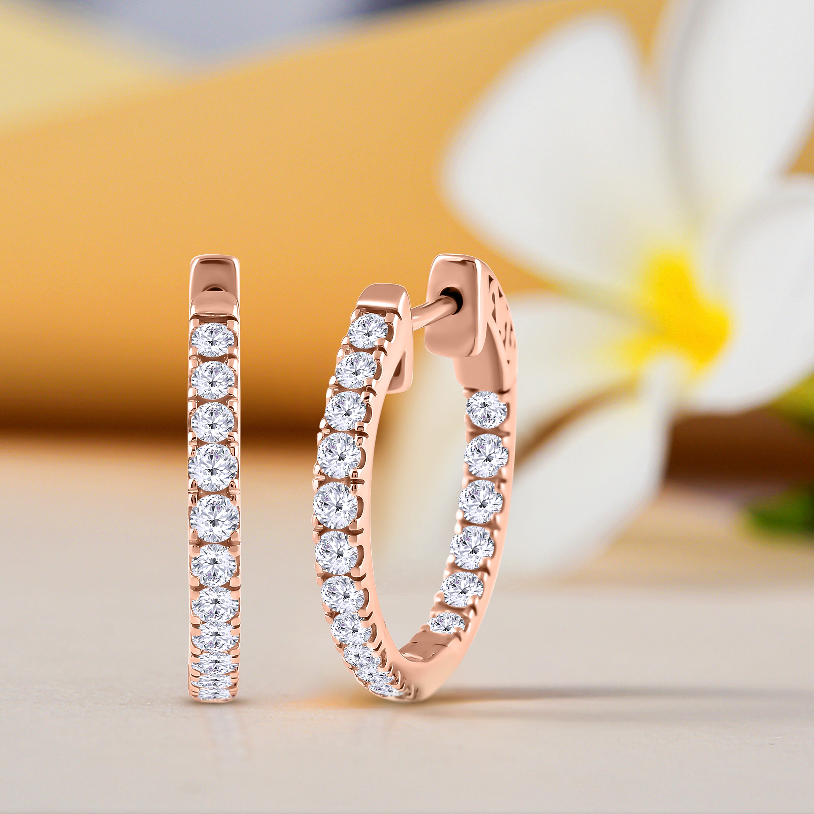 NY Close Out - 9K Yellow Gold Diamond (I1-G-H) Hoop Earrings 1.00 Ct, Gold Wt 4.00 Gms