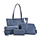 4 Piece Set - PASSAGE Croc Embossed Tote Bag, Crossbody Bag, Clutch Bag and Wallet - Sky Blue
