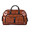 Croc Pattern Middle Travel Bag with Shoulder Strap - Tan