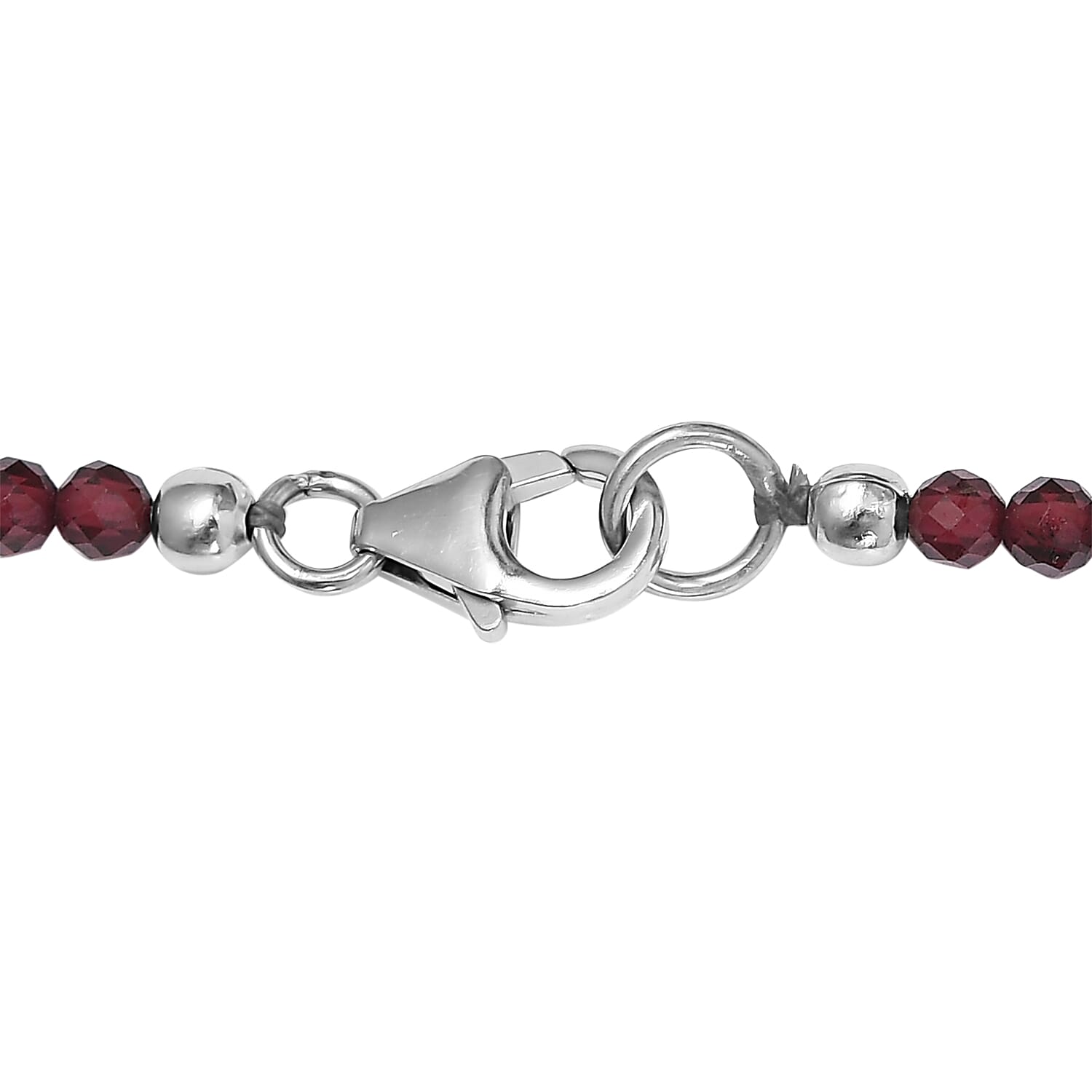 Rhodolite Garnet Necklace (Size - 18) with Lobster Clasp in Sterling Silver
