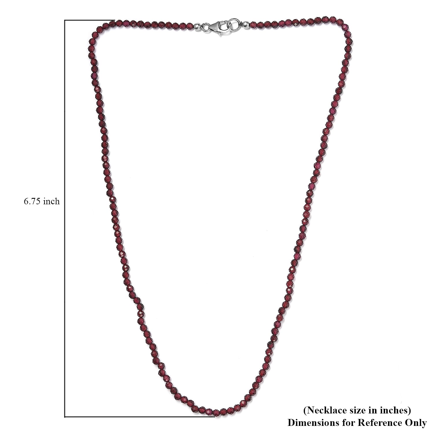 Rhodolite Garnet Necklace (Size - 18) with Lobster Clasp in Sterling Silver