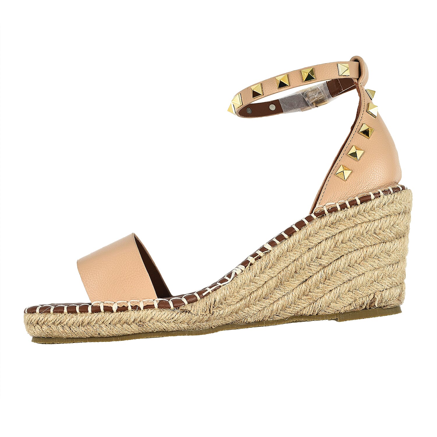 Studded Espadrille Wedge Heels (Size 3) - Black