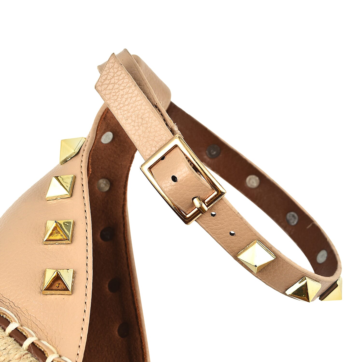 Studded Espadrille Wedge Heels (Size 3) - Black