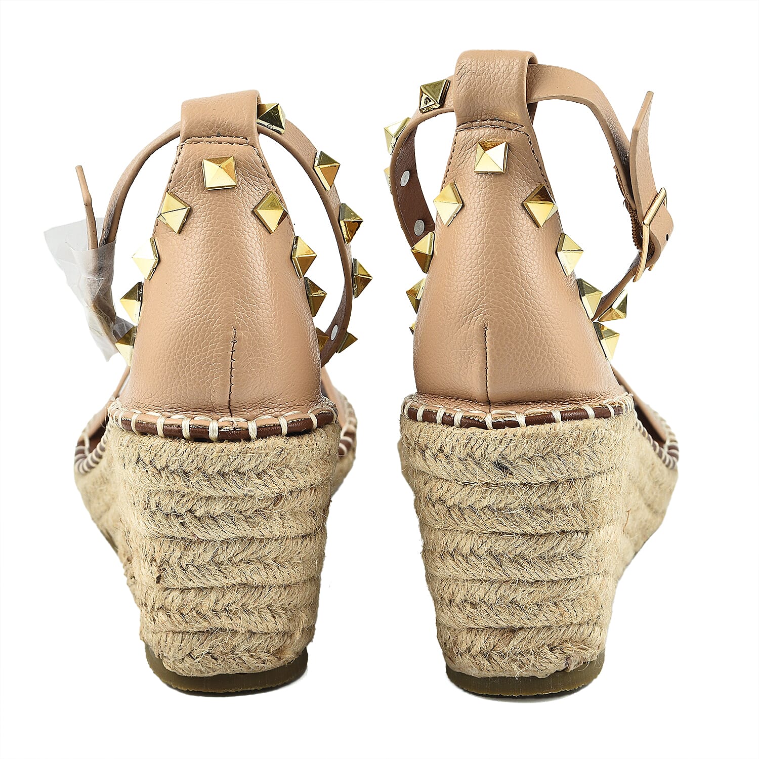 Studded Espadrille Wedge Heels (Size 3) - Black