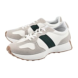 Stripe Detail Lace Up Trainers (Size 3) - Black & White