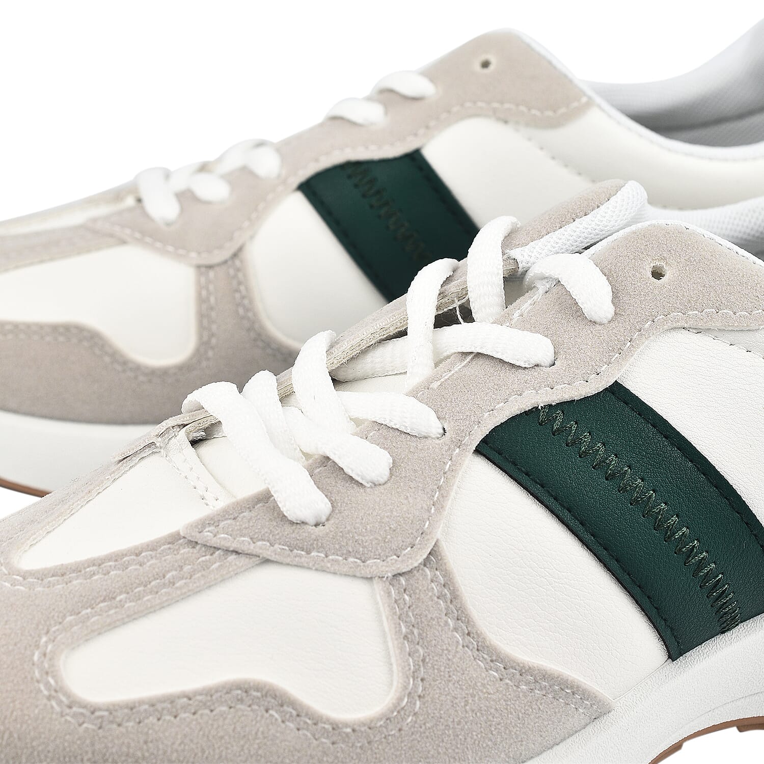 Stripe Detail Lace Up Trainers - Black & White