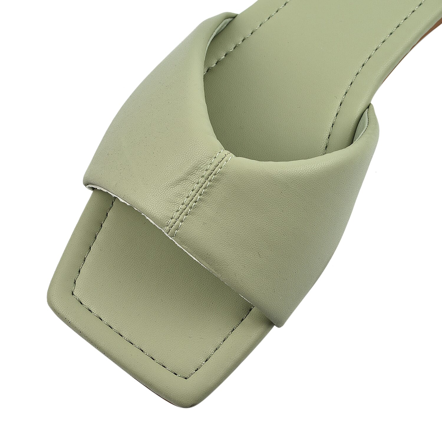 Square Toe Front Flat Mule Sliders - Black