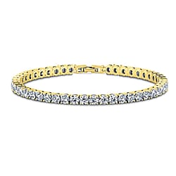 NY Close Out Deal - Simulated Cubic Zirconia Diamond Tennis Bracelet (Size 7.5) in Silver Tone 11.00 Ct.