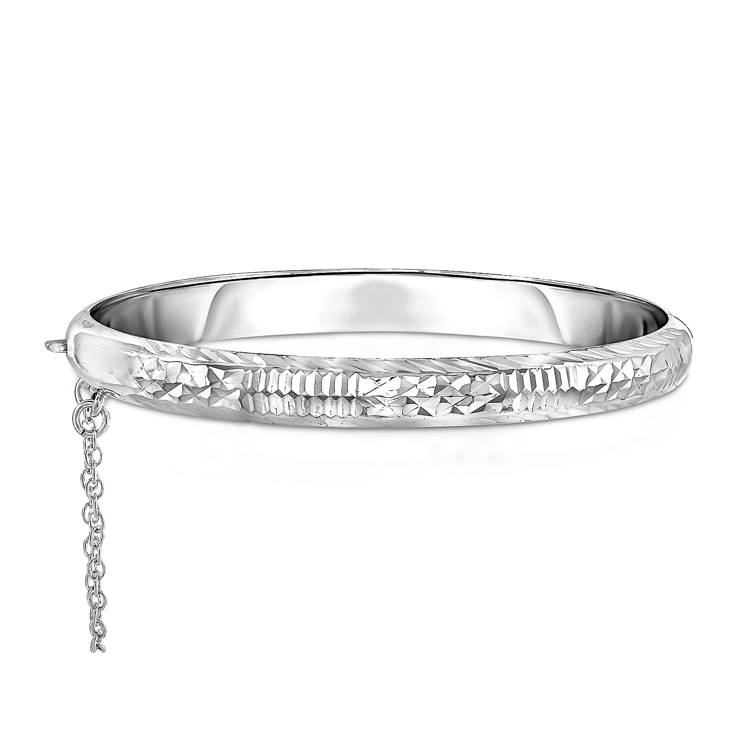 NY Close Out Sterling Silver Chevron and Bar Design Bracelet (Size 7.5), Silver Wt. 9.00 Gms