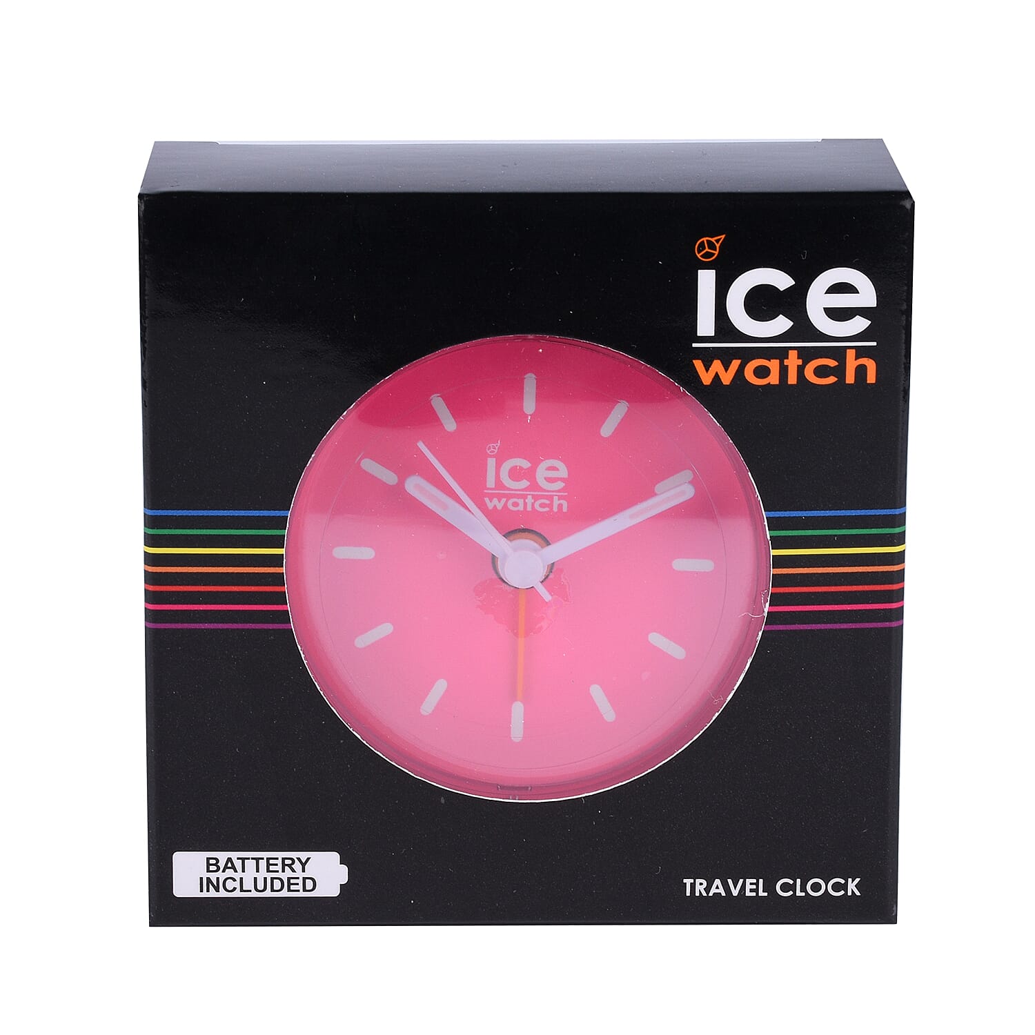 ICE WATCH Travel Clock with Alarm & Snooze (Included 3xAAA Battery) - Neon Pink