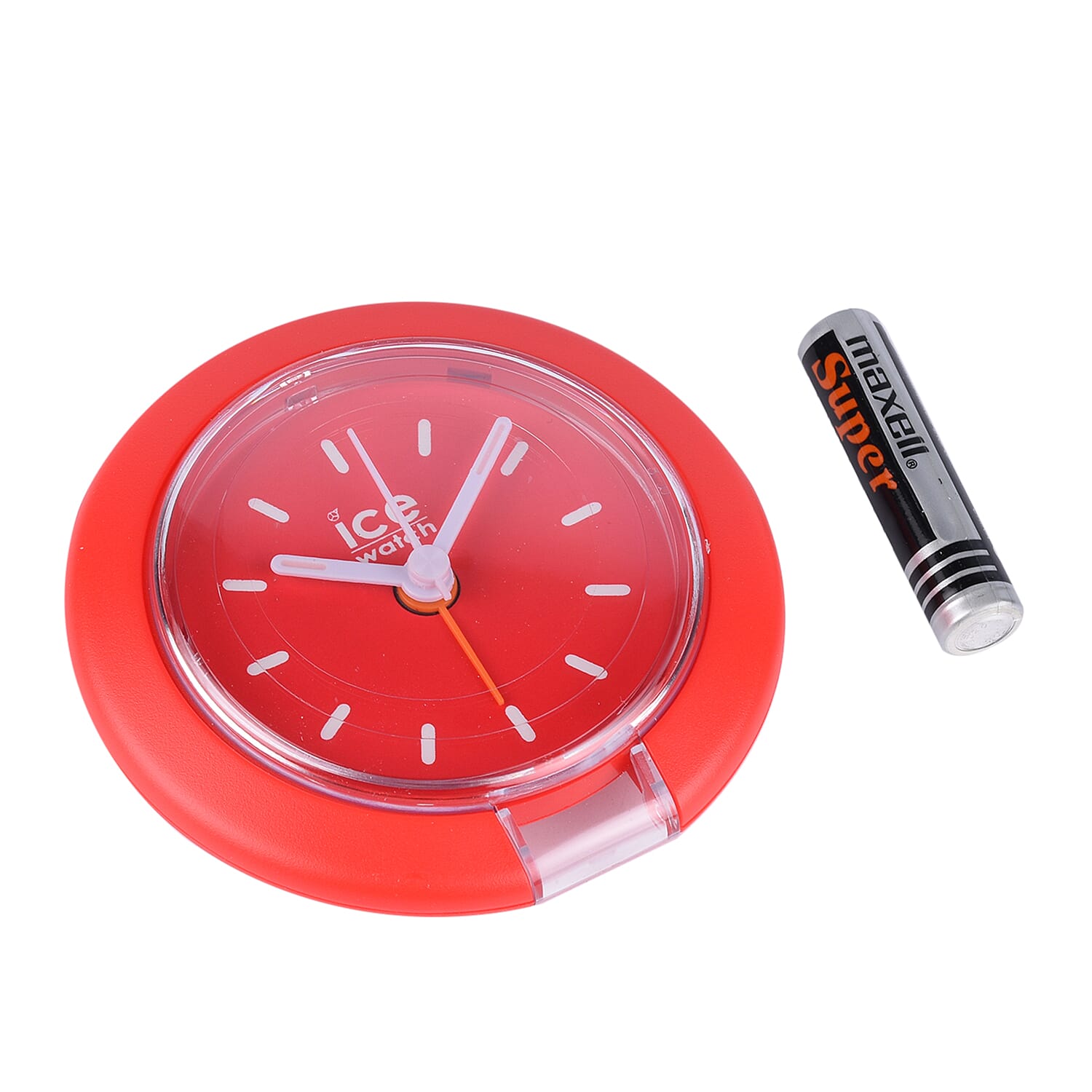 ICE WATCH Travel Clock with Alarm & Snooze (Included 3xAAA Battery) - Red