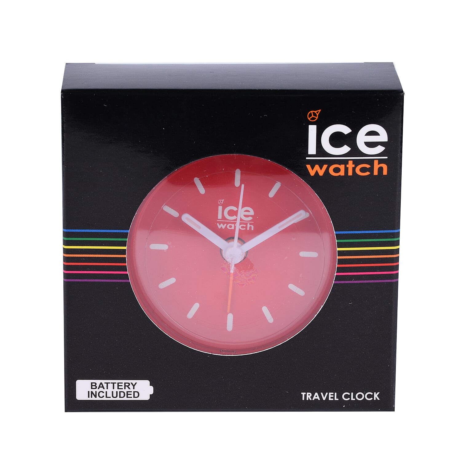 ICE WATCH Travel Clock with Alarm & Snooze (Included 3xAAA Battery) - Red