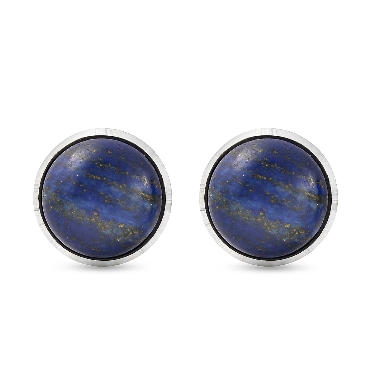 Lapis Lazuli Stud Cufflink in Silver Tone 16.50 Ct.