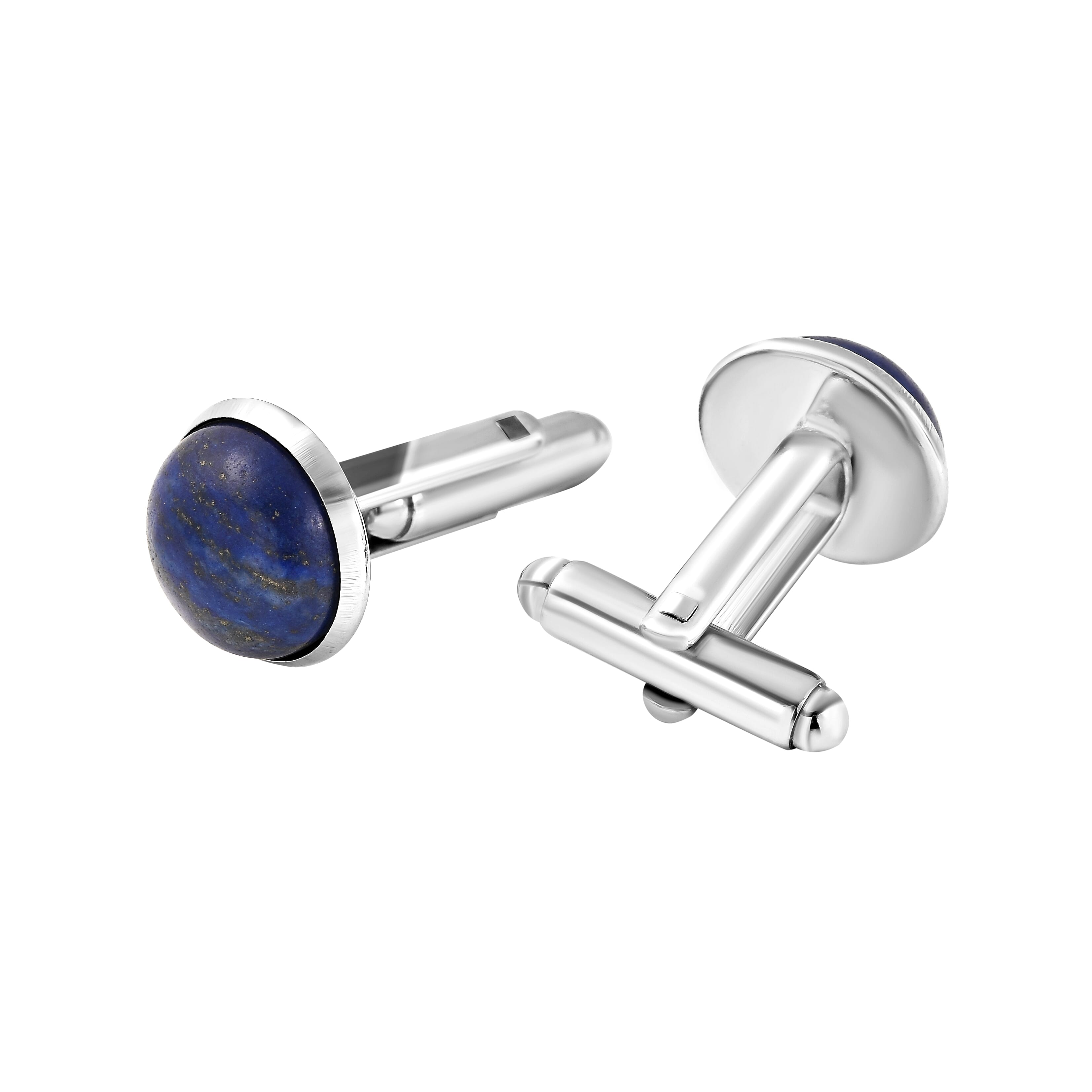 Lapis Lazuli Stud Cufflink in Silver Tone 16.50 Ct.