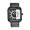 STRADA Japanese Movement Water Resistant Watch with 202 Steel Back and Navy Blue PU Strap - Black and White