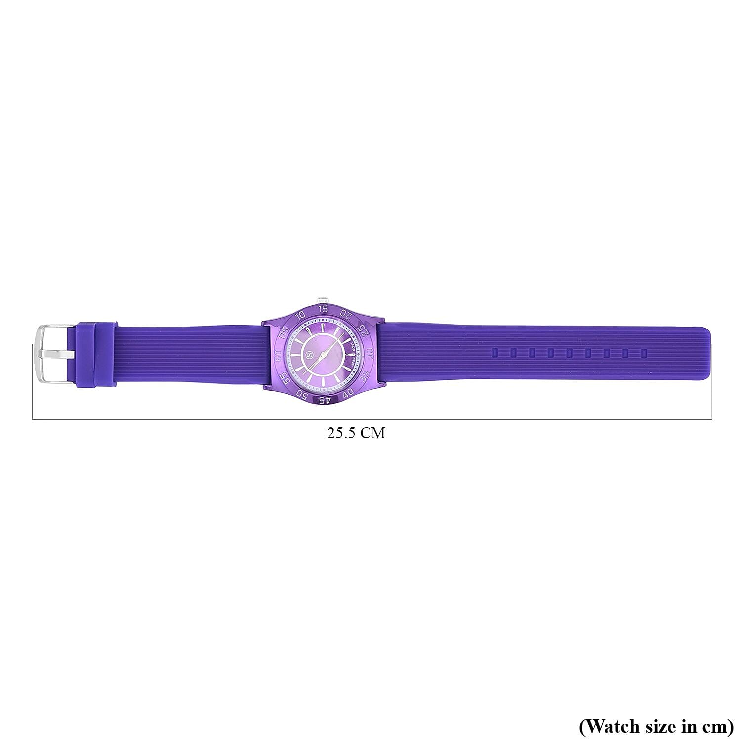 STRADA Japanese Movement Purple Sunshine Dial Water Resistant Watch with Purple Silicon Strap