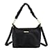 LA MAREY Genuine Leather Hobo Bag with Detachable Strap - Black