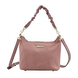 LA MAREY Genuine Leather Hobo Bag with Detachable Strap - Black