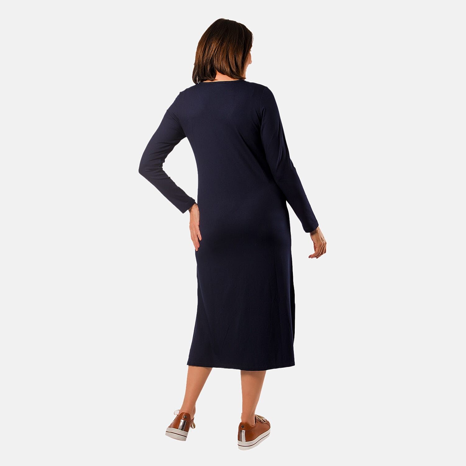 TAMSY Long Sleeve V - Neck Full Sleeves Dress