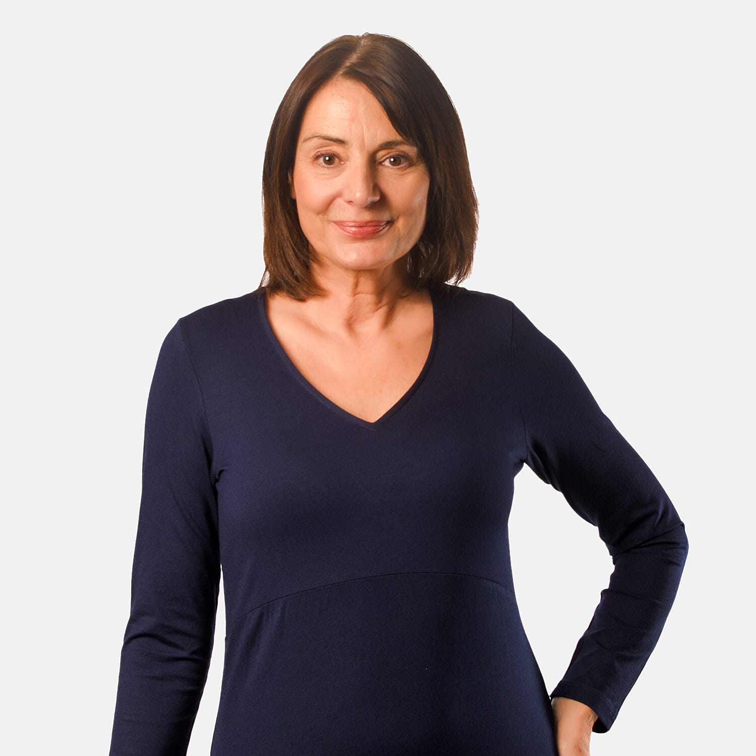 TAMSY Long Sleeve V - Neck Full Sleeves Dress