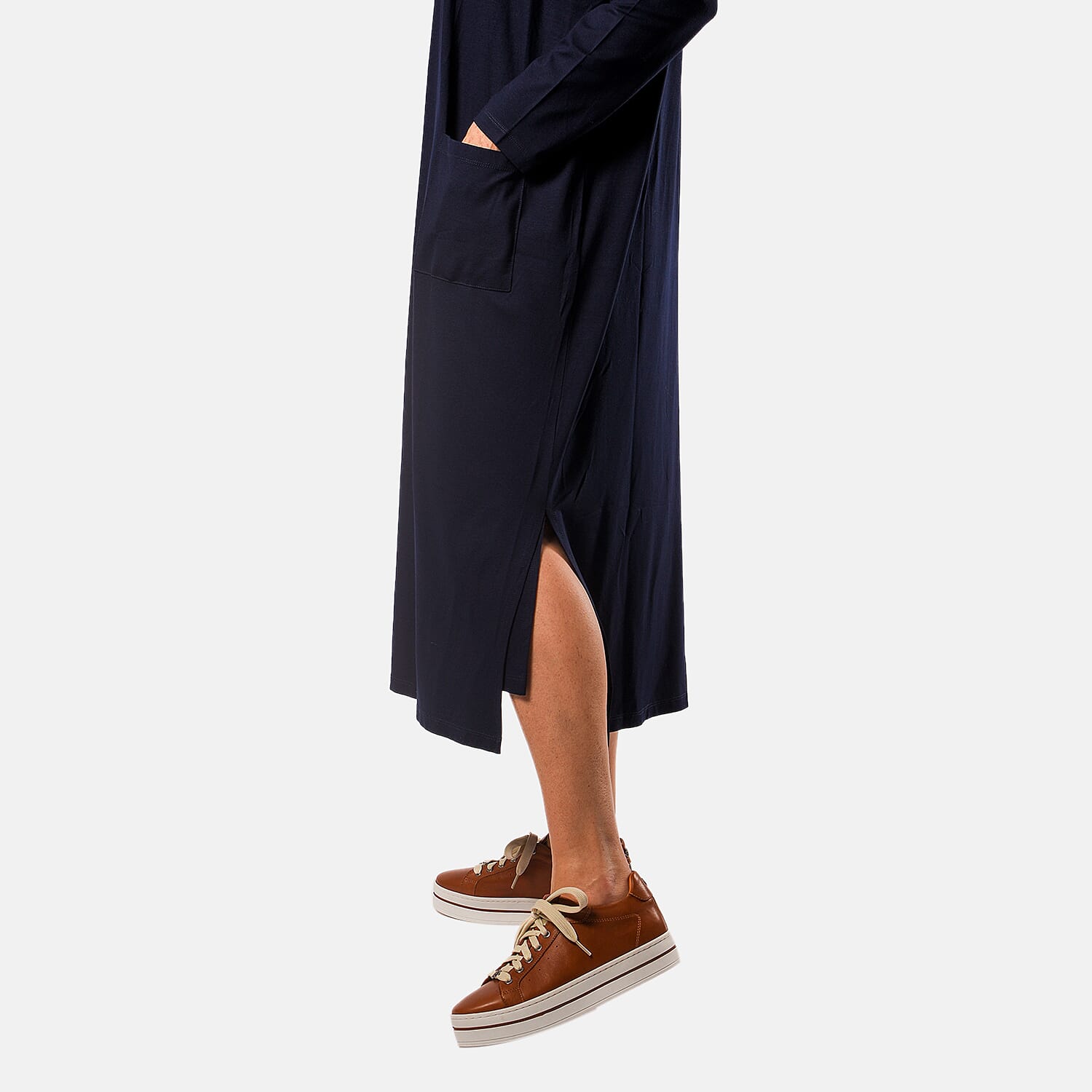 TAMSY Long Sleeve V - Neck Full Sleeves Dress