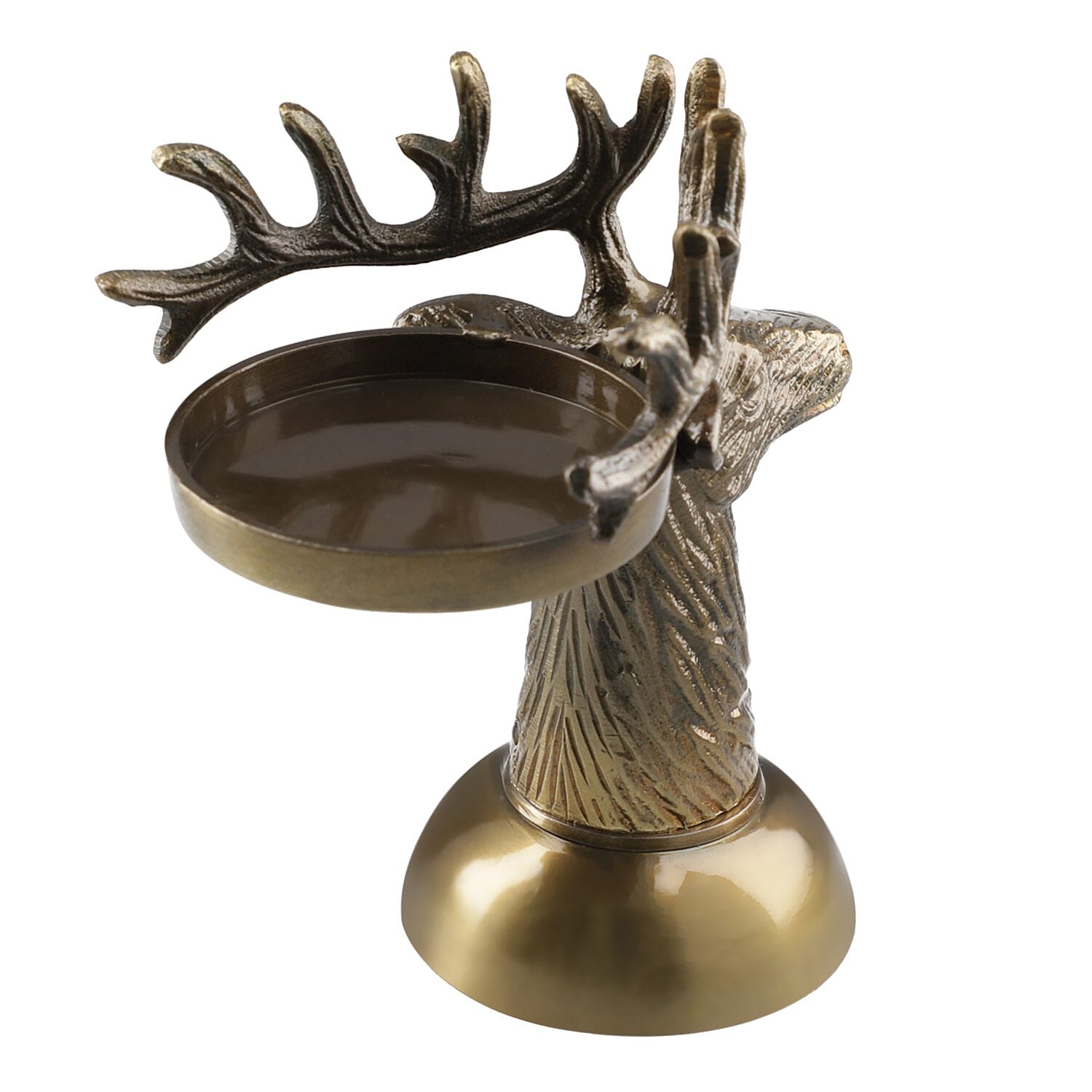 Reindeer Figurine Tealight Holder (Size 25x15 Cm) - Golden