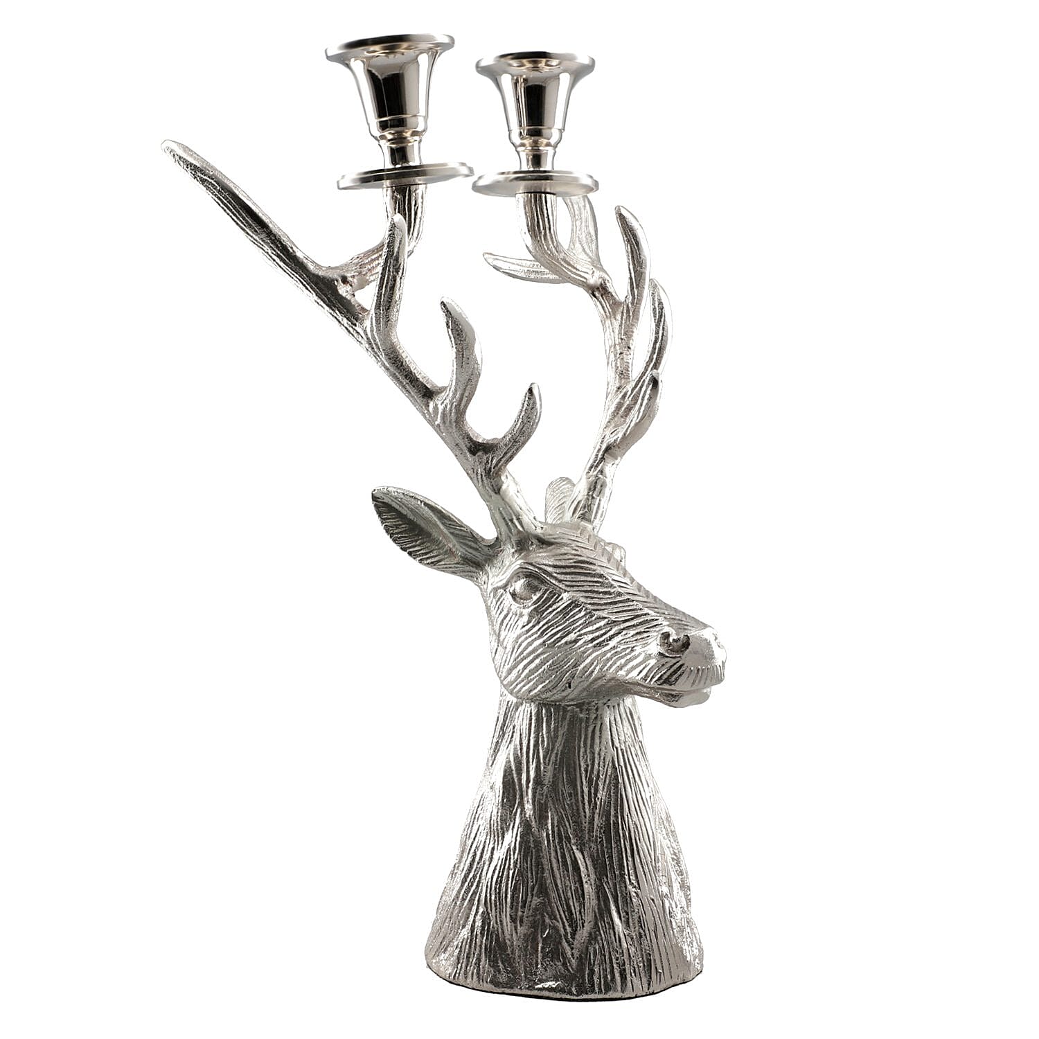 Reindeer Figurine Tealight Holder (Size 22x32x15 Cm) - Nickel
