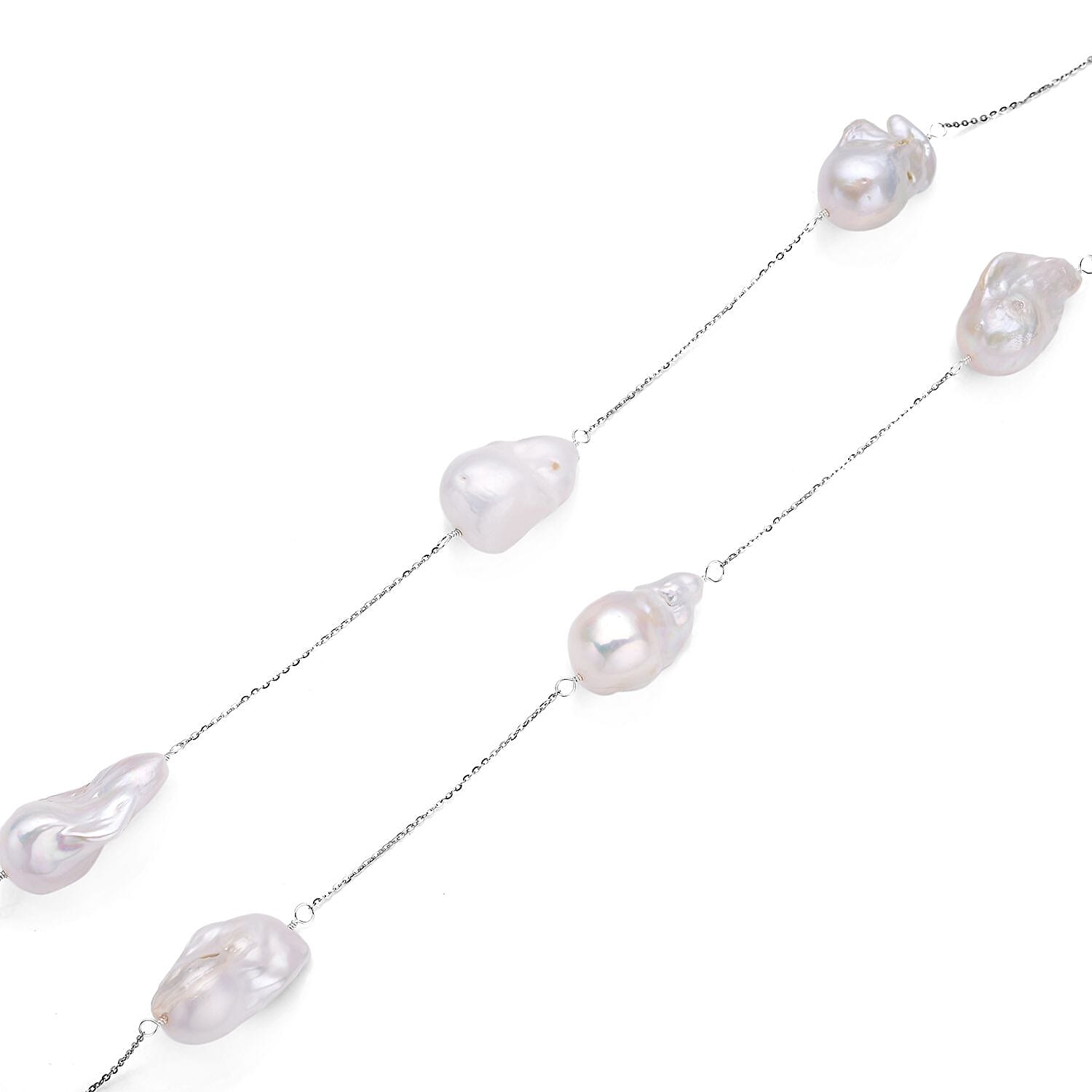 Baroque pearl station on sale necklace