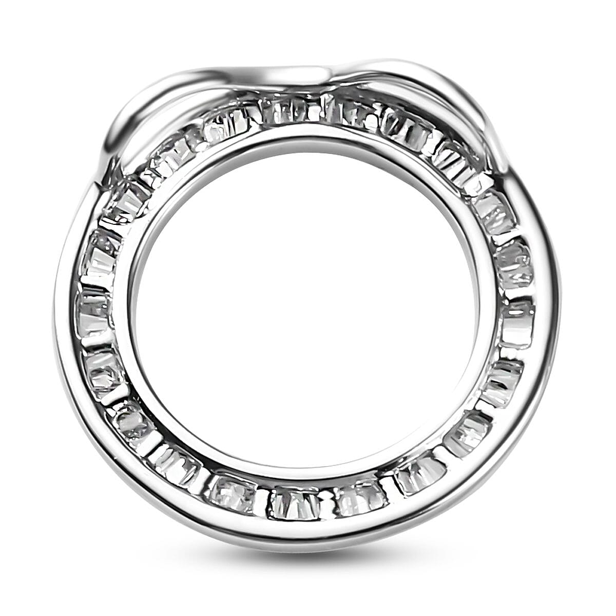 Signature Collection 950 Platinum IGI Certified Diamond (SI-G-H) Circle Pendant 0.25 Ct.