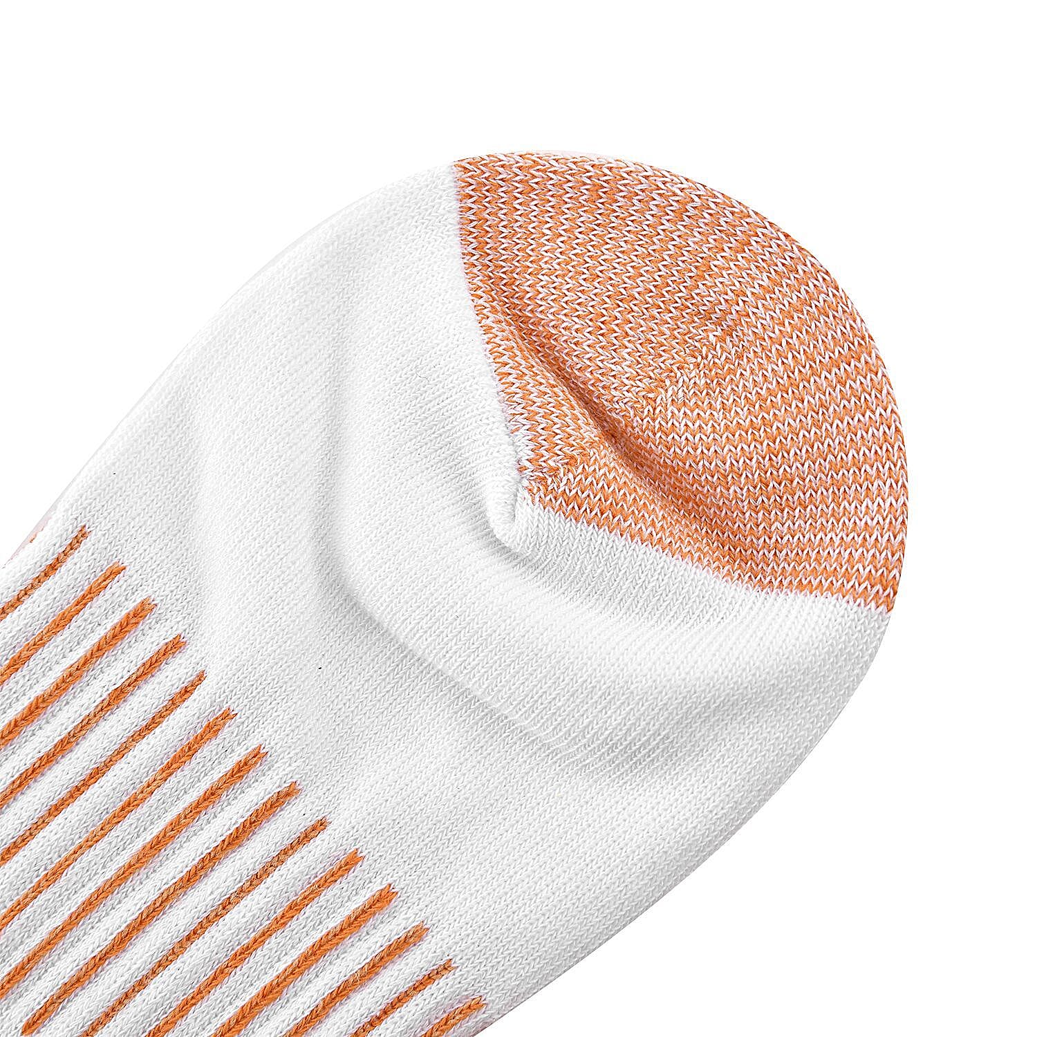 2 Pairs Antibacterial Copper Infused Compression Long Socks (Size L-XL, 9 to13) - White