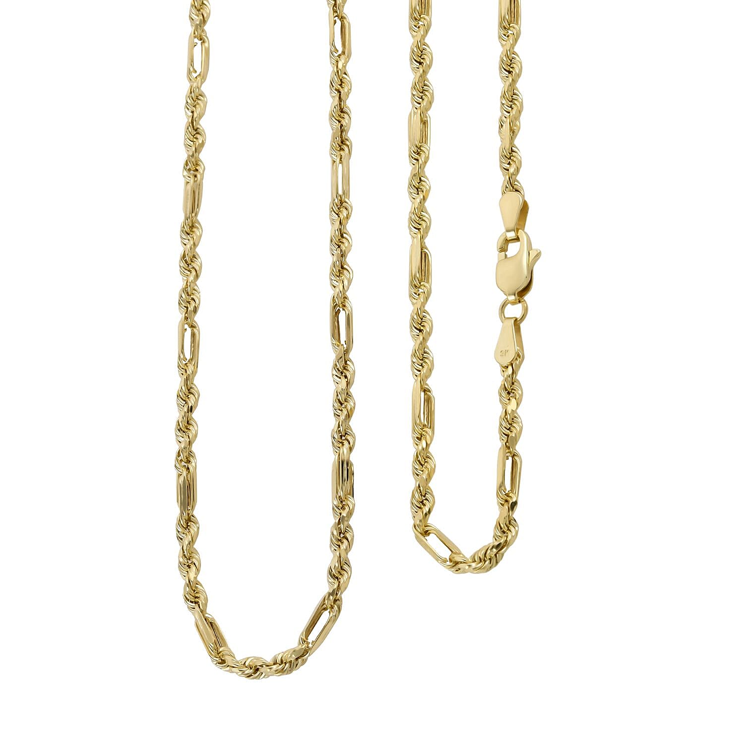 Close Out- 9K Yellow Gold French Rope Necklace (Size - 20) with Lobster Clasp, Gold Wt. 5.00 Gms