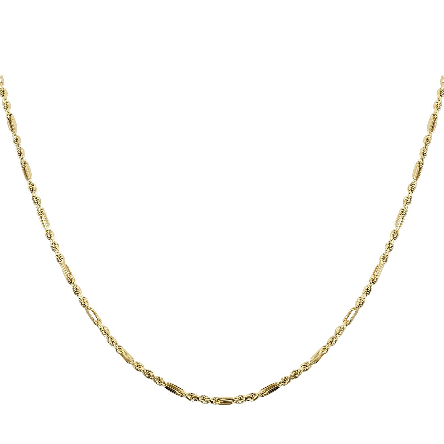 Close Out- 9K Yellow Gold French Rope Necklace (Size - 20) with Lobster Clasp, Gold Wt. 5.00 Gms