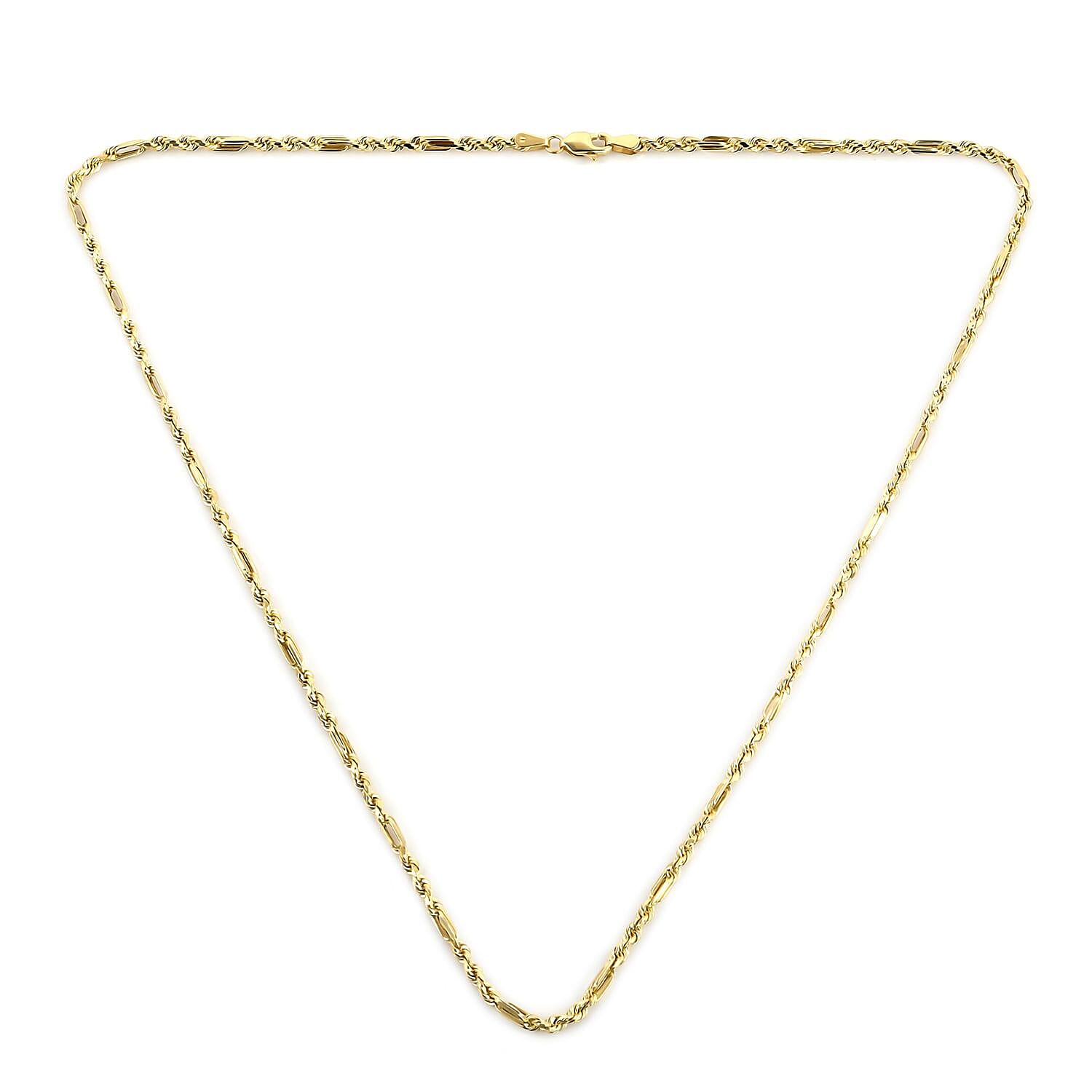 Close Out- 9K Yellow Gold French Rope Necklace (Size - 20) with Lobster Clasp, Gold Wt. 5.00 Gms