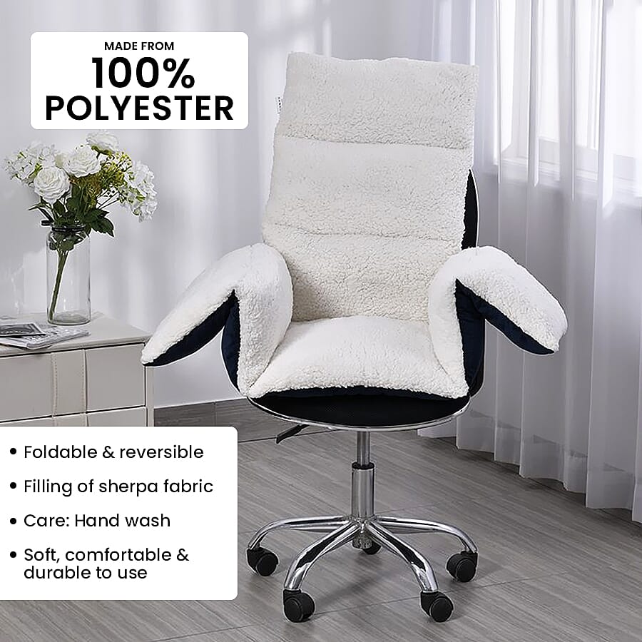 Super Soft Sherpa with Plush Armchair Cover - Light Grey