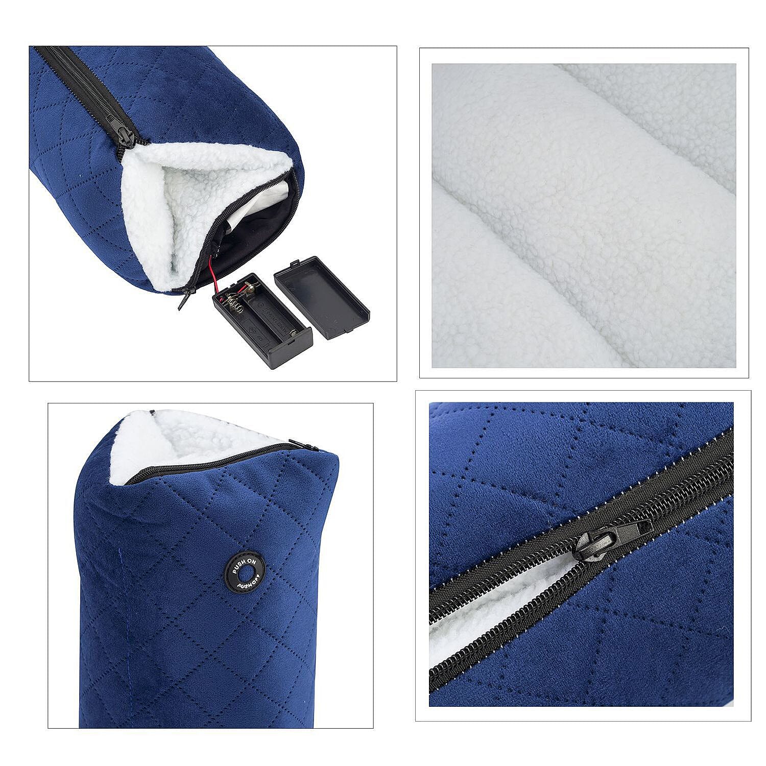 Homesmart 2 in 1 Vibrating Massage Foldable Pillow - Navy