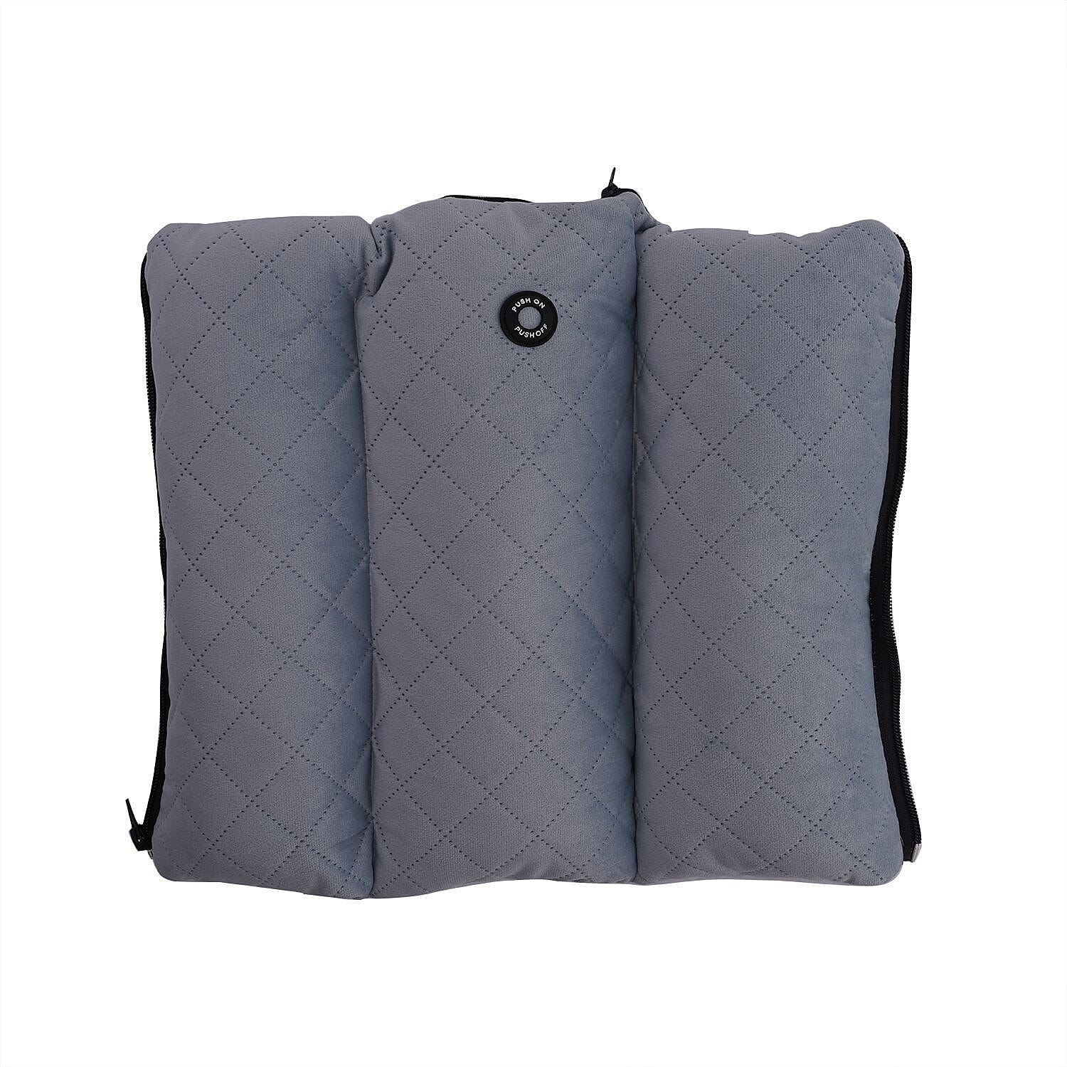 Homesmart 2 in 1 Vibrating Massage Foldable Pillow (Size 38x33x6 Cm) - Grey - Requires 2 AA Batteries (Not Included)