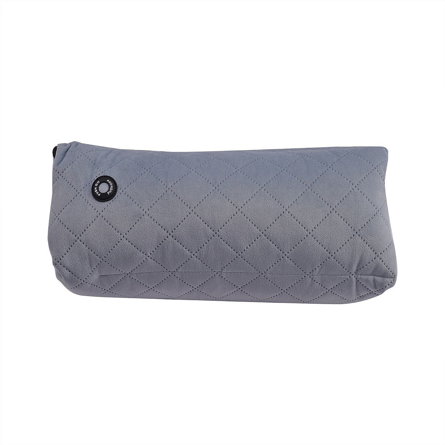 Homesmart 2 in 1 Vibrating Massage Foldable Pillow (Size 38x33x6 Cm) - Grey - Requires 2 AA Batteries (Not Included)