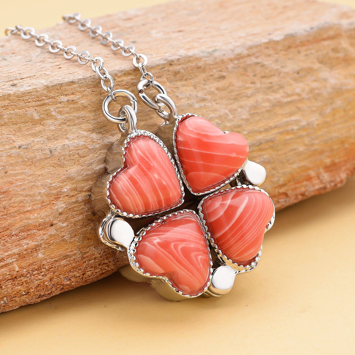 Rhodochrosite Necklace (Size - 20 With 4 Inch Extender) 35.00 Ct