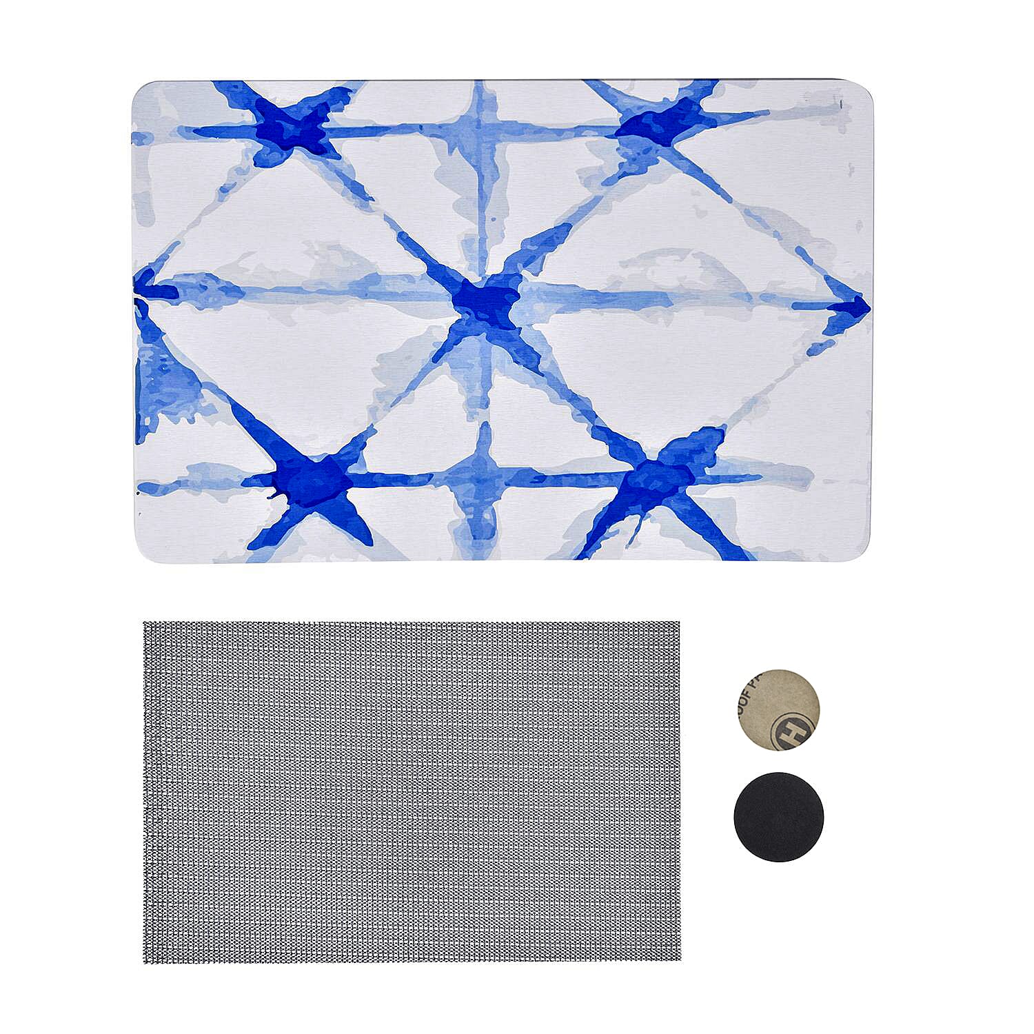 Super Absorbent Geometric Pattern Diatomaceous Earth Bath Mat (Size 60x39 cm) - Blue