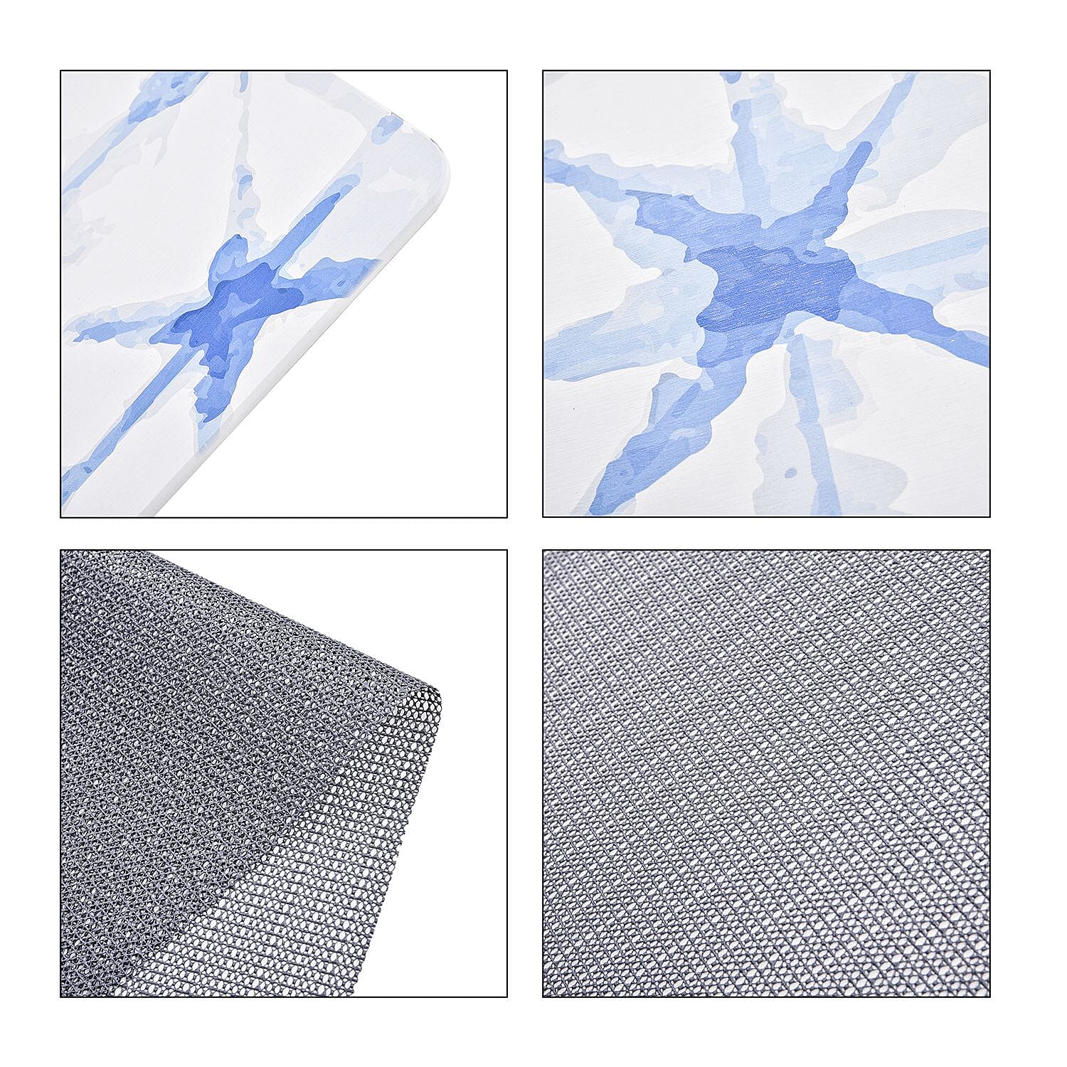 Super Absorbent Geometric Pattern Diatomaceous Earth Bath Mat (Size 60x39 cm) - Blue