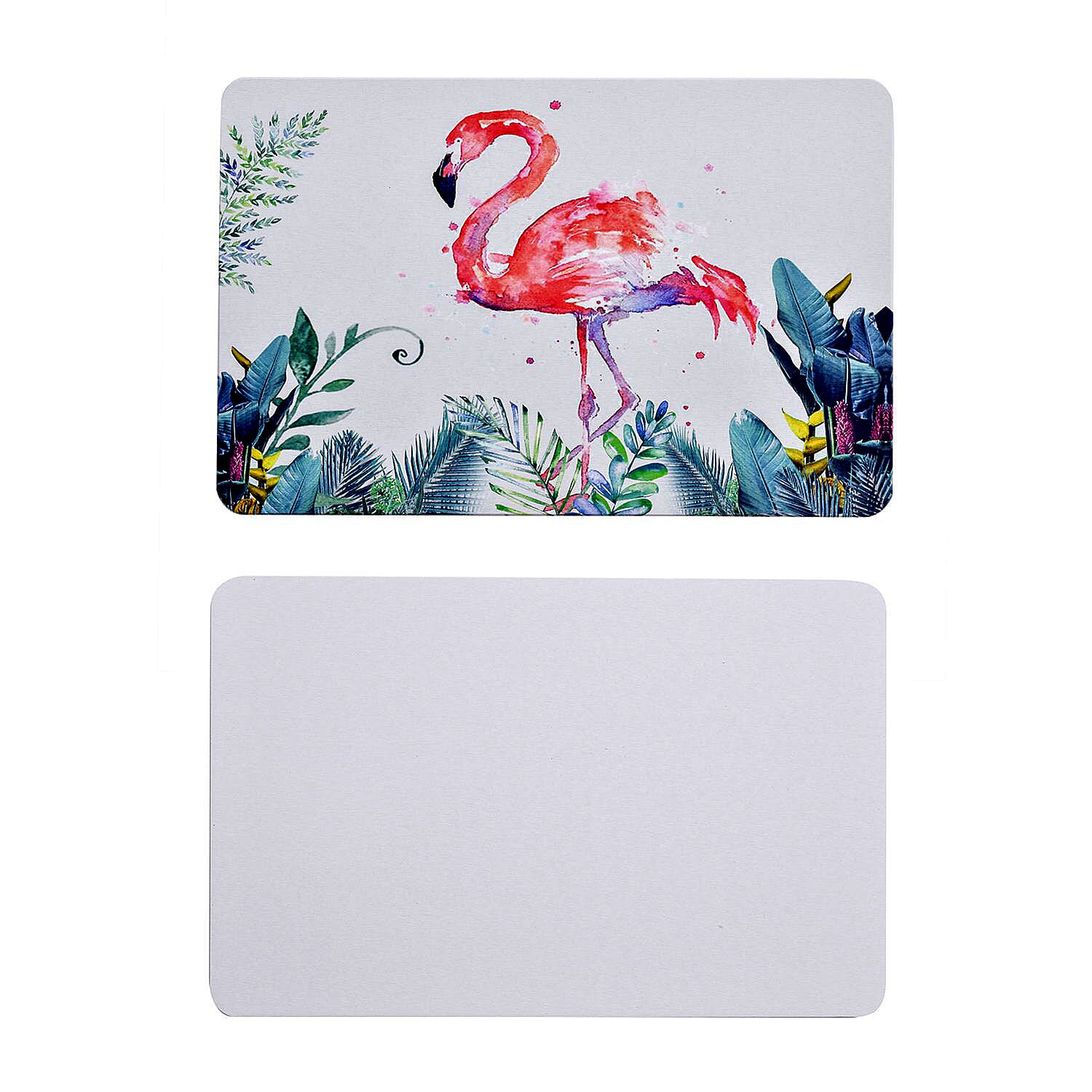 Super Absorbent Flamingo Pattern Diatomaceous Earth Bath Mat (Size 60x39cm)  - Red - Green