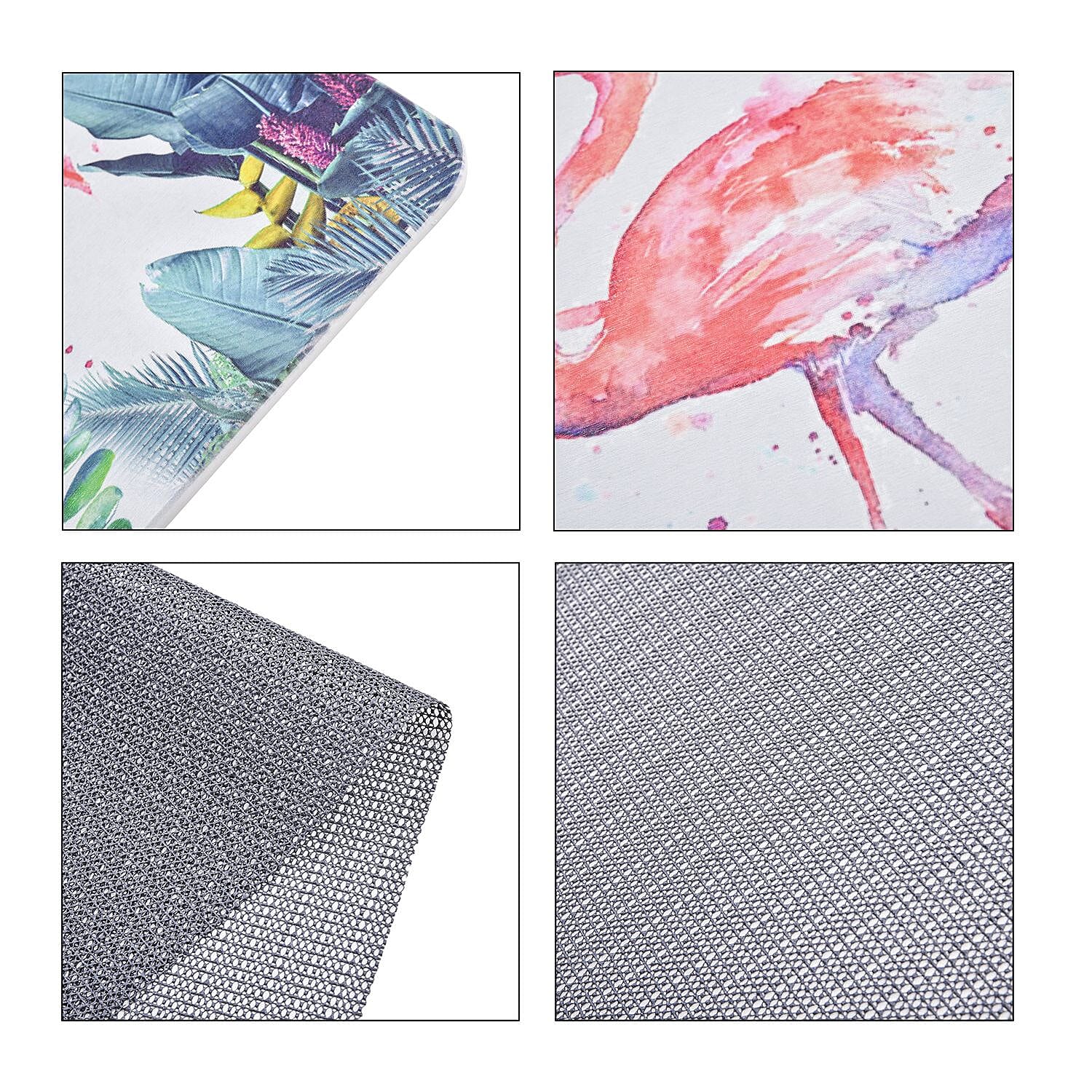 Super Absorbent Flamingo Pattern Diatomaceous Earth Bath Mat (Size 60x39cm)  - Red - Green