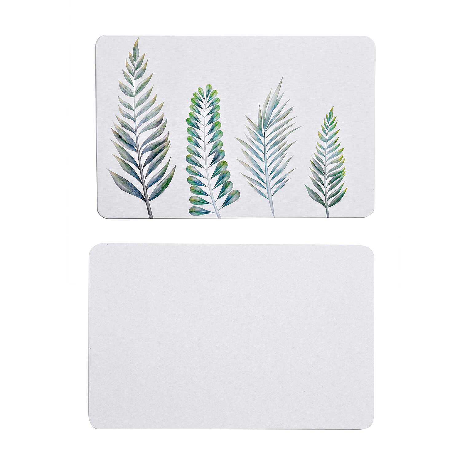 Super Absorbent Leaf Pattern Diatomaceous Earth Bath Mat (Size 60x39cm) - Green