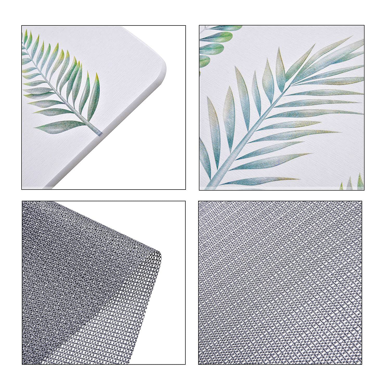 Super Absorbent Leaf Pattern Diatomaceous Earth Bath Mat (Size 60x39cm) - Green