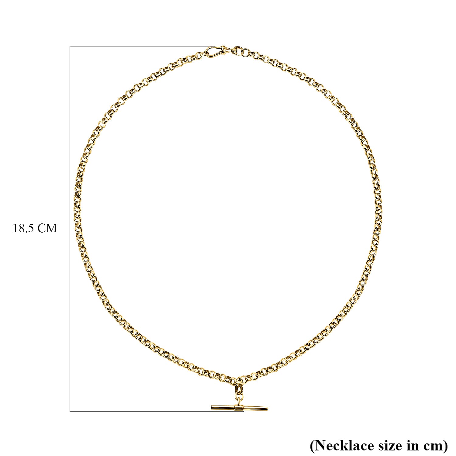 9K Yellow Gold 24.8mm x 1.7mm T Bar Belcher Chain Albert Clasp Necklace (Size 18), Gold Wt 7.00 GM. 9K Yellow Gold 24.8mm x 1.7mm T Bar Belcher Chain Albert Clasp Necklace (Size 18), Gold Wt 7.00 GM.