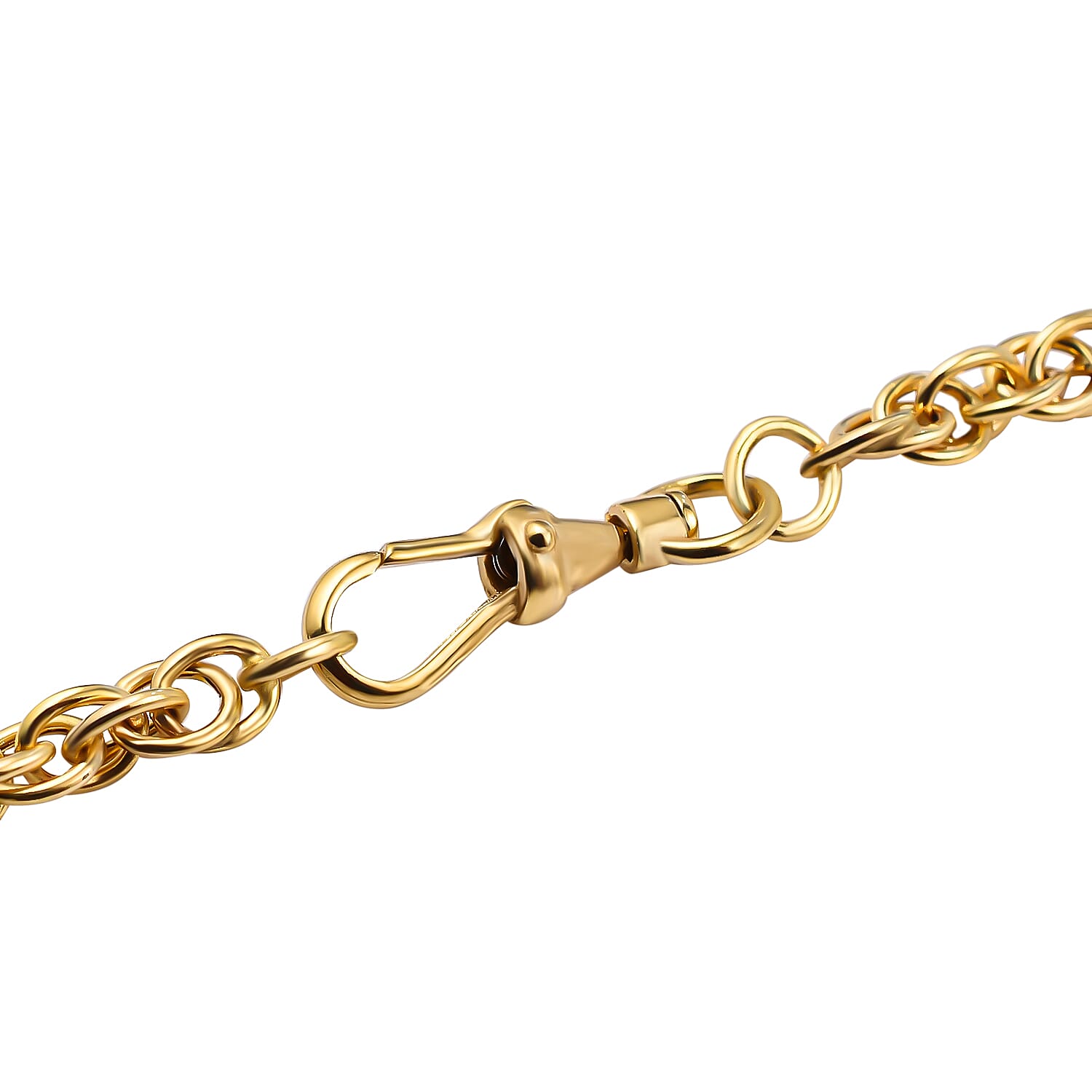 9K Yellow Gold 24.8mm x 1.7mm T Bar Figaro Rope Chain Albert Clasp Necklace 20 Inch