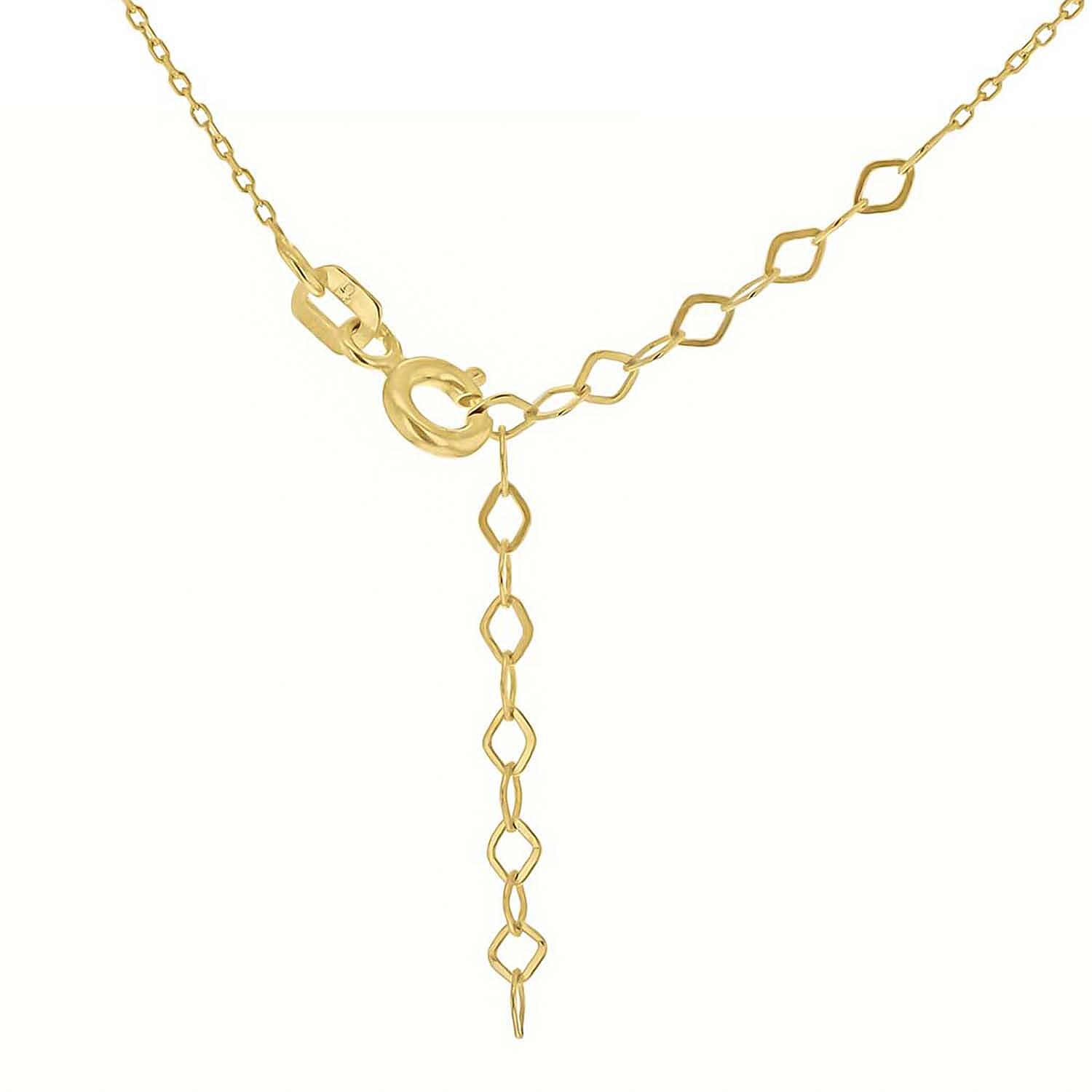 9K Yellow Gold 13.5mm x 26mm Flower Dream Catcher Necklace 16-18 Inch