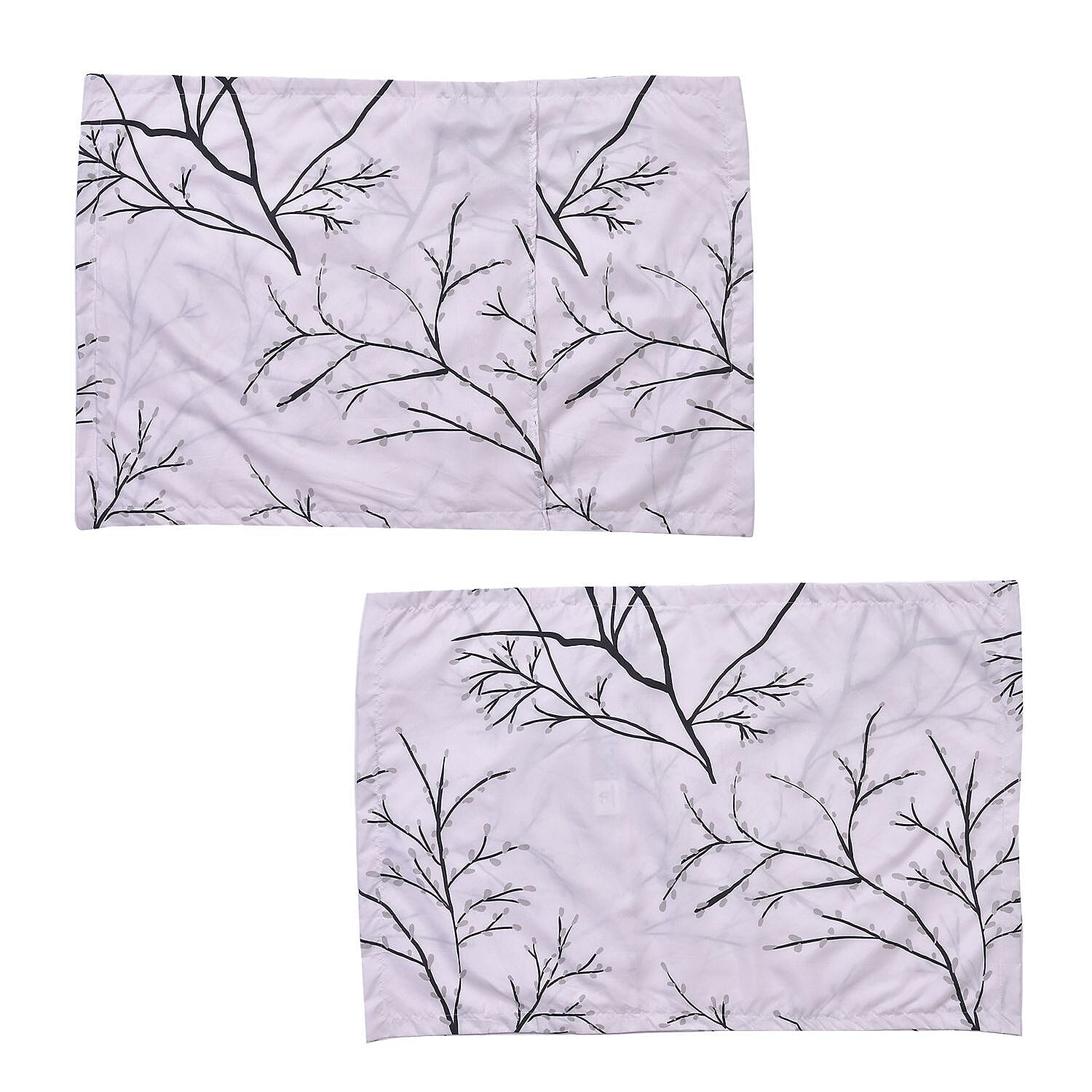 Branch Patterned Duvet Cover with 2 Pillowcases (Size 200x200 Cm) - Ivory