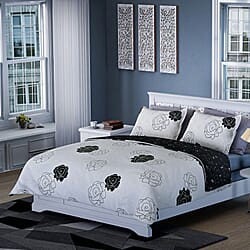 Branch Patterned Duvet Cover with 2 Pillowcases (Size 200x200 Cm) - Ivory